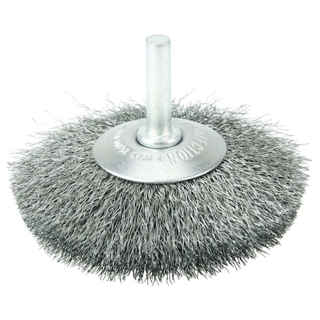 Weiler 3" Wire Wheel, .006" Steel Fill, 1/4" Stem 17914